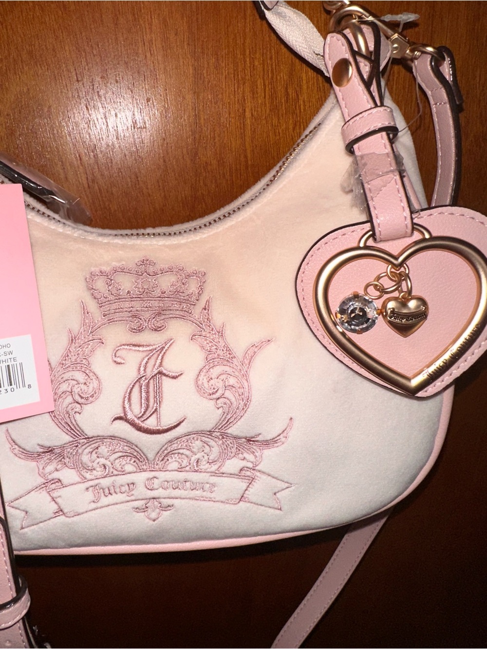 Juicy Couture “Need More Juicy Coho” Shoulder Bag, white/pink - Picture 4 of 5